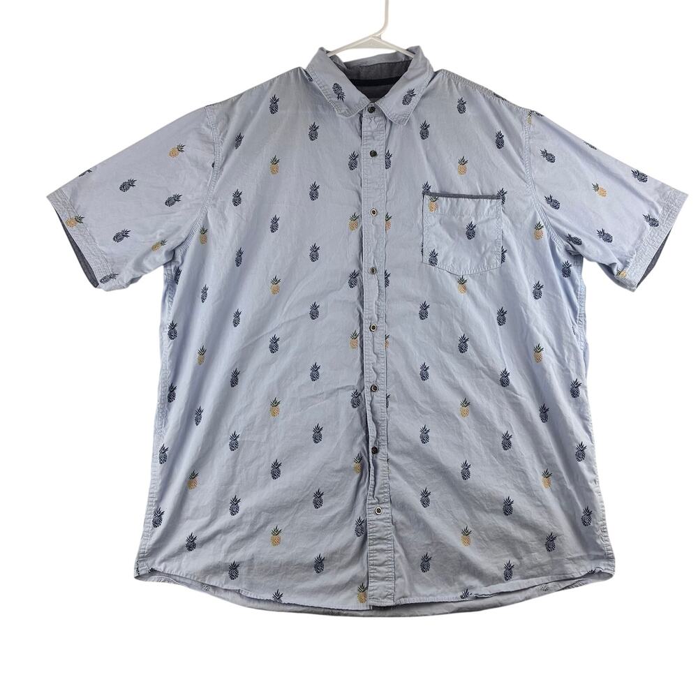 Lee Short Sleeve Button Up Shirt Men’s 2XLT Tall Pineapple Novelty Print Cotton
